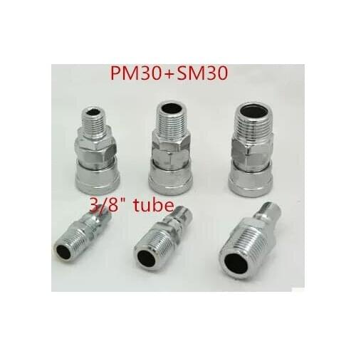 5set/lot Pneumatic SM30+PM30 3/8" BSP Thread Air Compressor Hose Quick Male Coupler Set Connector Fitting Pneumatic accessories