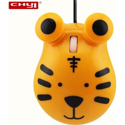 CHYI Wired Cute Cartoon Frog Tiger Shape Computer Mouse USB 3D Optical Portable Mini Mause 1600 DPI Mice for Desktop Laptop Kids