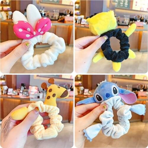 2020 New Children Cute Colors Velvet Cartoon Elastic Hair Bands Girls Lovely Soft Scrunchies Rubber Bands Kids Hair Accessories