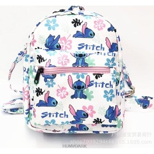 Cartoon Stitch Backpack Cute Micky Mouse Backpack High Quality PU School Bag Travel Bag For Girls Gift