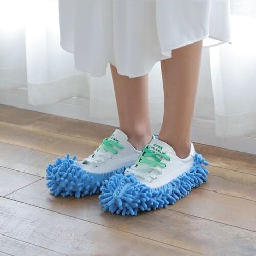 Single Chenille Mop Wipe Slippers Shoes Lazy Shoe Covers Clean Slippers Mop Caps Set House Bathroom Floor Lazy Wipe Cleaner