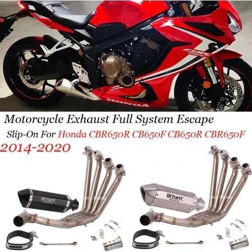 Slip-On For Honda CBR650R CB650F CB650R CBR650F Motorcycle Exhaust Full System Escape Moto Link Pipe stainless steel Muffler