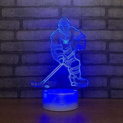 Hockey LED Night Light 7 Color Change Desk Light Action Figures Boys Girls Birthday Toys