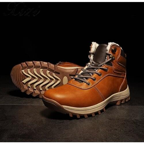 Xizi Men Safety Fashion Autumn Winter Boots Shoes High-Cut Warm Ankle Snow Timber Land Shoes Vintage Style Classic Botas Hombre