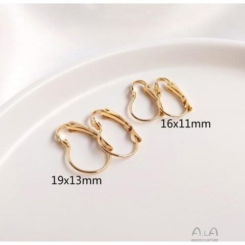 1 Pair 14K Gold French Earrings Hook Spring Ear Hook DIY Matching Earrings Handmade Handmade Earring Accessories Earring Charms