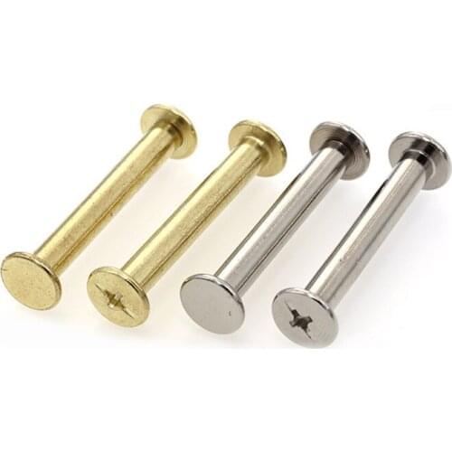 10-20Pcs Copper Plated/Nickel Plated Snap Rivet Books Leather Album Binding Butt Screws Chicago Screws M5