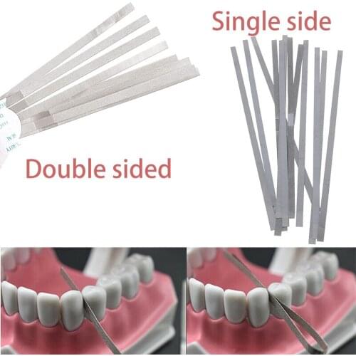 12 Pcs/Box Dental Metal Polishing Stick Strip Single/Double Side of Diamond Sanding Surface Abrasive Strips Dentist Materials