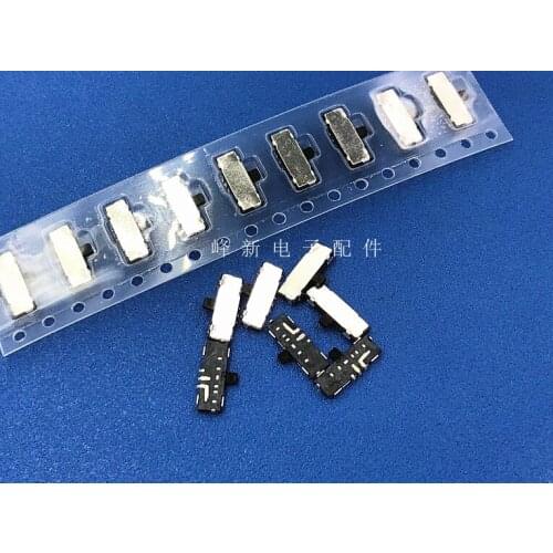 2Pcs Thin 2-speed 3-pin self-reset toggle switch, mobile phone digital self-return slide switch power supply