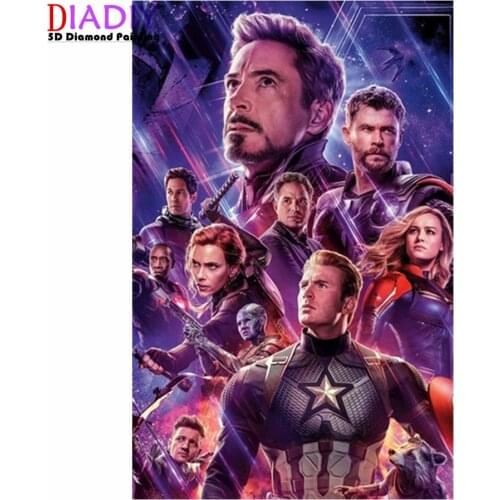 Diy 5D Diamond Painting Cross Stitch the film Avenger Super Hero Diamond Embroidery Pattern Drill Mosaic Home Decor Gift Art