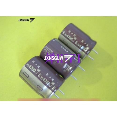 20PCS ELNA RJH 6.3V4700UF 16X20MM 4700UF 6.3V Foot distance 7.5MM Aluminum electrolytic capacitor 4700uF/6.3V Gold word