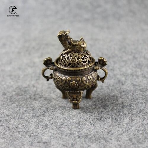 Antique Bronze Mythical Beast Incense Or Burner Creative Home Decor Mini Incense Censer Backflow Incense Burner Use Home Office