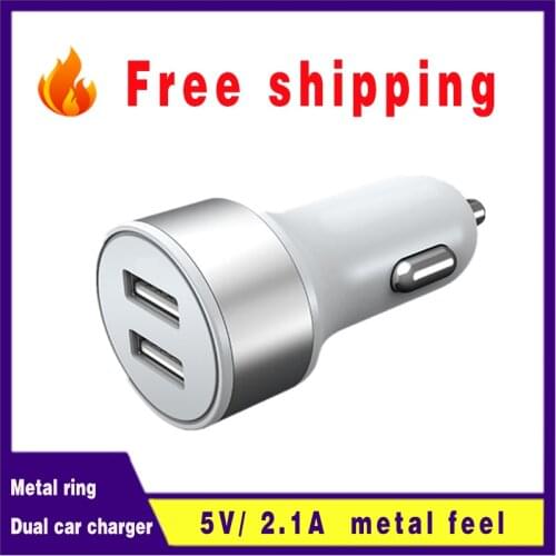 My 2.1A dual USB Car Charger Universal Mobile Phone Aluminum Mini Car Charger Universal All Mobile Phone Digital Products Cheap