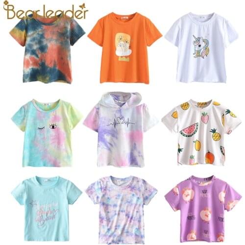 Bear Leader 2-6 Years Unicorn Girls T-Shirt Boys Short Sleeve Tee Tops New Kids Cartoon Printing Clothes Children Birthday Party