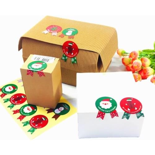 Free shipping 800pcs Red Green santa Medal Seal Labels Decals Gift Package for Christmas new year