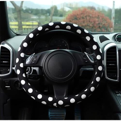 Dot Cute Steering Wheel Cover Girls Women For Audi Nissan Peugeot Honda KIA Hyundai LADA BMW etc Auto Interior Accessories