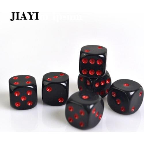 JIAYI Casino Dice Set Acrylic Dices Red Black Digital Dice Board Gambling 6 Sides Poker Party Game 16mm Club accessory Poker Set