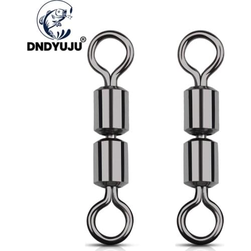 DNDYUJU 30/50pcs Double Ball Bearing Swivel Solid Stainless Steel Fishing Connector High Speed Swivels Fishing Accessories