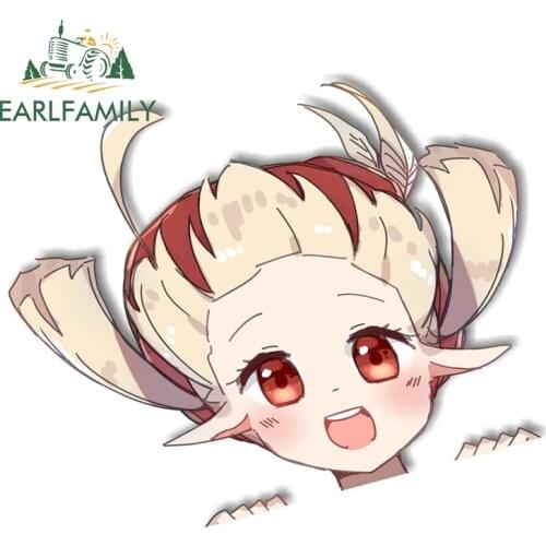 EARLFAMILY 13cm x 11cm 3D Anime Klee Peeker Big Head Vinyl Creative Car Stickers JDM Rear Windshield Trunk Bumper Peek Decals