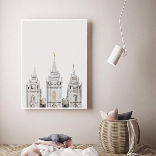 Salt Lake Temple Art Prints And Posters Salt Lake City Vintage Canvas Painting Wall Art Pictures for Living Room Home Decor