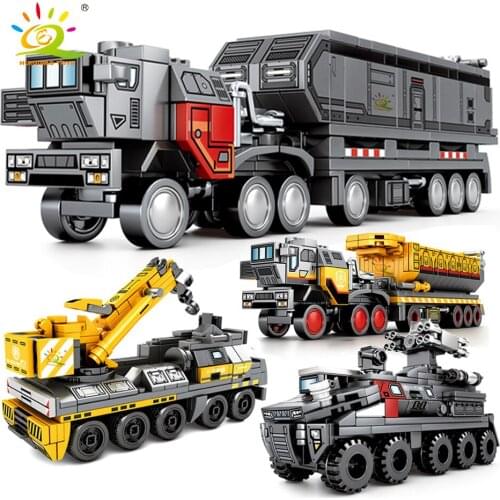 HUIQIBAO 240+pcs Military Movie Wandering Earth vehicles Building Blocks Army Truck Soldiers equipment car bricks Children toy