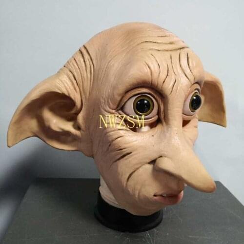 Cosplay Dobby Elfin Latex Mask Animal Style Halloween Carnival Costume Headgear Props