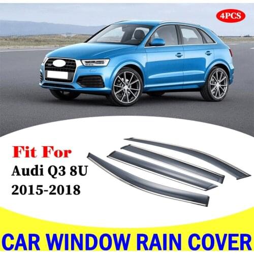 FOR Audi Q3 8U 2015-2018 window visor car rain shield deflectors awning trim cover exterior car-styling accessories 4 slices