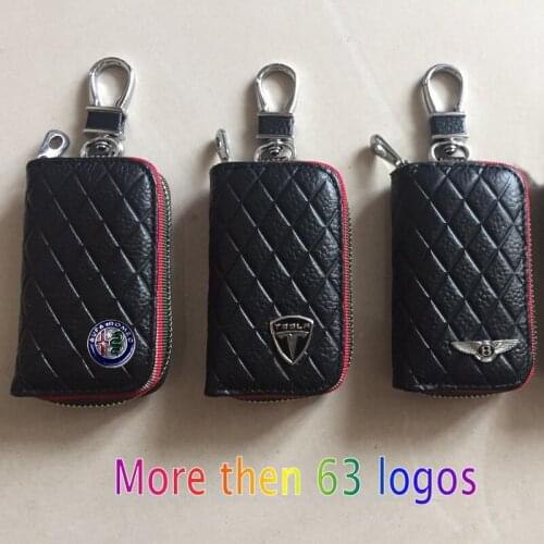 KUNBABY 10pcs/lot Genunie Leather Car Key Case Cover Key Holder Key Wallet For All Car Brands Free Shipping Key Chains