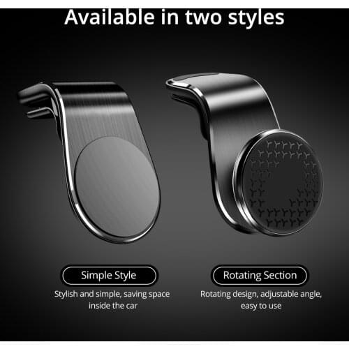 Magnetic Car Phone Holder For Iphone Universal Air Outlet Metal Magnetic Navigation Car Bracket 360 Degree Rotation Stands