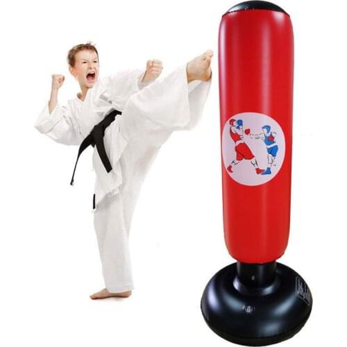 120cm/150cm Punching Bag Inflatable Boxing Bag Adults Children Gym Boxing Punch Kicking Sandbag Tumbler Rebound Decompression