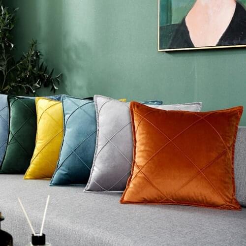 Pillow Case Decorative Cushions Covers Cases for Sofa Bed Couch Modern Luxury Solid Velvet Home Throw Pillows Covers Silver