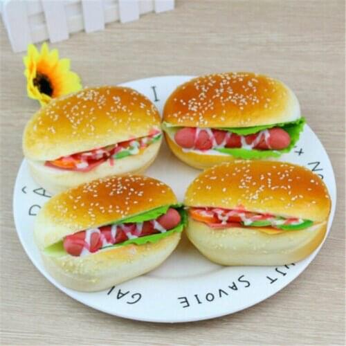 Fridge Pop New Simulation Toy magnet Rebound Slow PU Bread Squishy hamburger