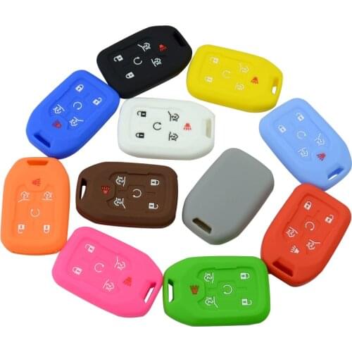 New Styling 6 Buttons Soft Silicone Car Key Cover Case For Chevrolet 2015 2016 Gmc Yukon Suburban Tahoe Smart Key Accessories