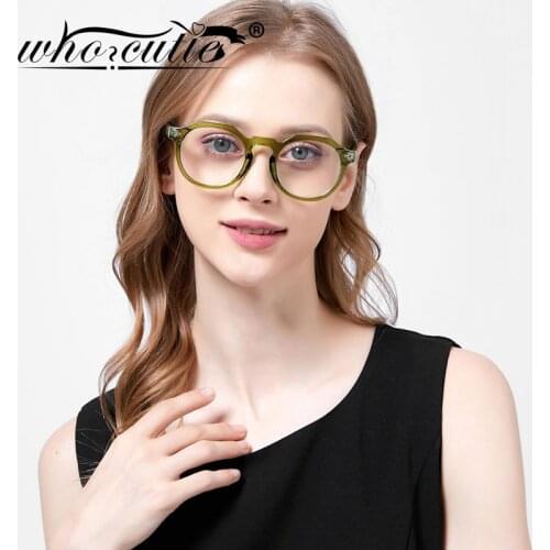 Anti Blue Light Round Computer Glasses Men Women 2020 Brand Design Geometric Rivet Frame Clear Lens Vintage Eyeglasses Male S390