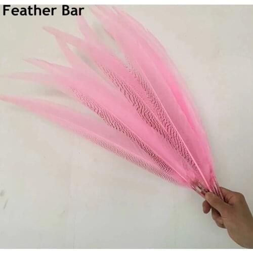Wholesale 50Pcs/lot 75-80cm silver pheasant tail Pink colour Dyed Lady amherst pheasant tail Feathers for carnival Decoration