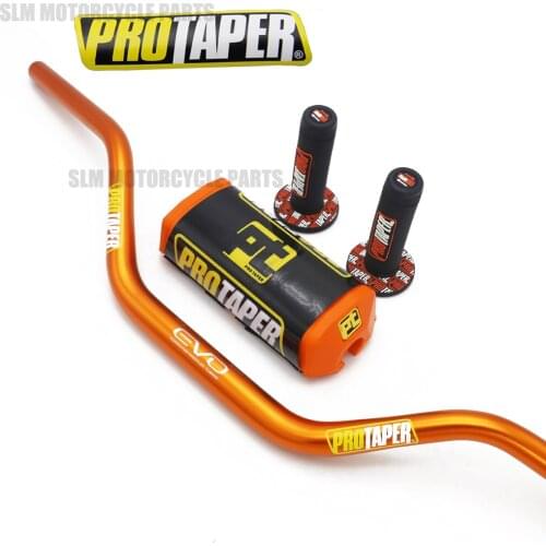 Orange 1 1/8" Fat Bar 28MM Handlebars+Grips+Bar Pad Motorcycle MX Motocross Pit Dirt Bike Fit For EXC CRF YZF250 RMZ