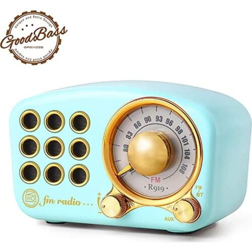 Retro Wireless Bluetooth Speaker, 5W Stereo Sound, Bluetooth 4.2 Device with 8 Hours' Playback, Portable Speaker for Home