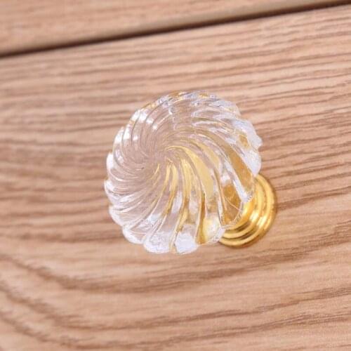 29mm modern simple fashion clear acrylic drawer shoe cabinet knobs pulls gold bedside table dresser door handles knobs