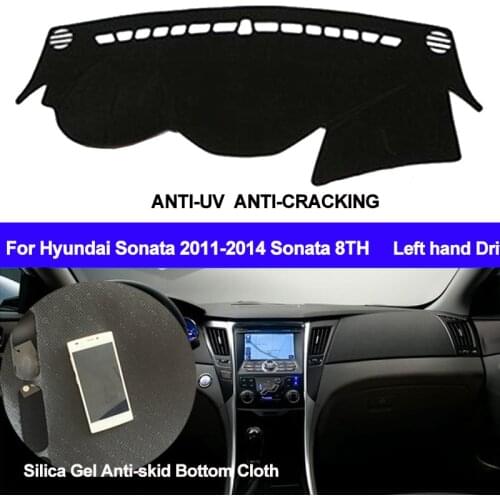 TAIJS Car Dashboard Cover Silicone Non-Slip For Hyundai Sonata 2011 2012 2013 2014 Sonata 8 Dash Mat Carpet ANti-UV DashMat