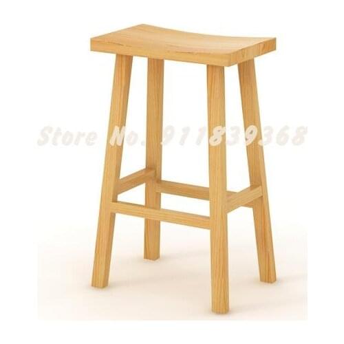 Nordic Saddle Stool Solid Wood Bar Stool Modern Simple High Stool Bar Stool Household Small Stool High Chair
