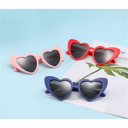 2020 New Children Kids Sunglasses Flexible Polarized Heart Black Pink Red UV400 Eyeglasses 3-11 Years Kids Glasses