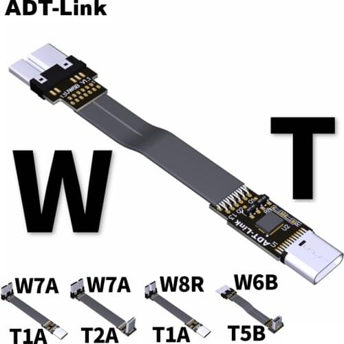 USB 3.0 Micro B To USB 3.1 Type-C Male Up/Down Angle 3.0 Data Sync & Charge Cable Type C USB 3.0 Connector adapter FPC FPV Flat
