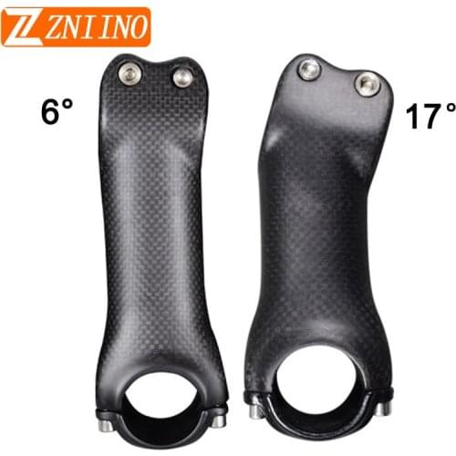 ZNIINO no logo stem 31.8mm 6/17 Degree Road/MTB full Carbon fiber Stems Bike Parts 70/80/90/100/110/120/130 Bicycle Stem black