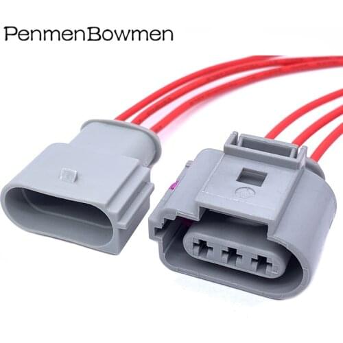 3 Pin Way 3.5MM Waterproof Auto Fog Lamp Gray Female Connector Wire Harness Crankshaft Sensor Plug 1J0973723G 1J09737236