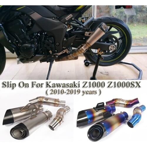 Motorcycle SC Exhaust Escape Slip On For Kawasaki Z1000 ABS Z1000SX 2010 - 2018 2019 Modified Carbon GP Muffler Middle Link Pipe