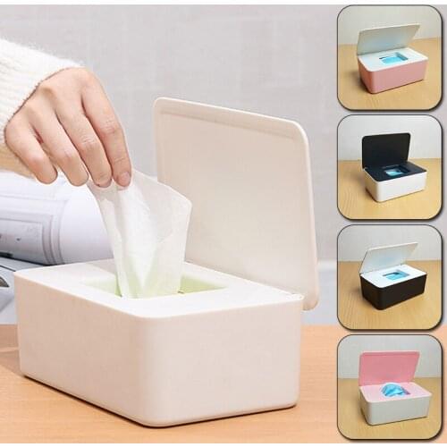Storage Box Household Paper Wipes bin With Lid Bathroom Sealed Dust-Proof Small case Toilet Storage Supplies Household Tools