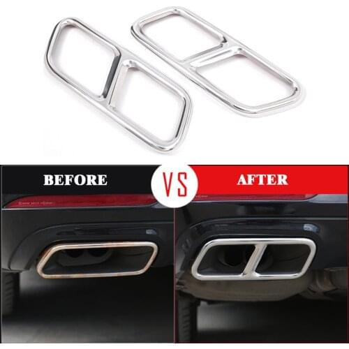 Yubao Silver Exhaust Muffler Pipe Tip Tailpipe Cover Trim Covers For Mercedes Benz R W251 GL X156 S W221 W222 C217 A217