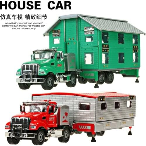 1/50 Kaidiwei Bouble Deck Transform House Car Travel Vehicle children toy car model holiday ceremony in box W80