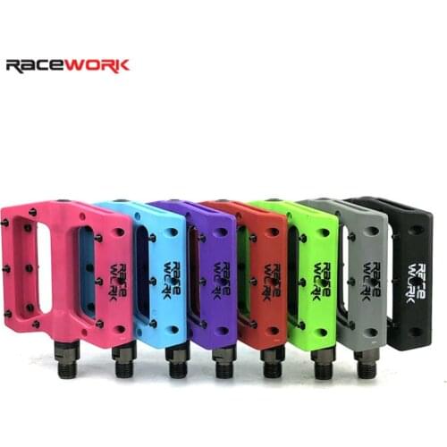 RACEWORK 1 Pair Anti-slip Bicycle Pedals MTB Road Bike Pedals DU Sealed Bearings Nylon Bike Pedals Accessories