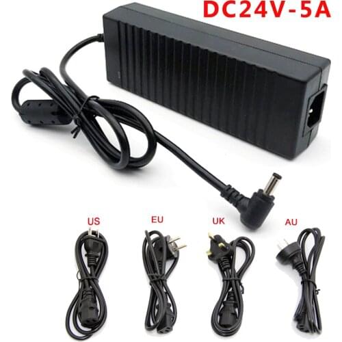 1 Pcs 120w Power Adapter Output 24v5a For 5050SMD LED Strip Light Input AC100-240v US AU UK EU Plug