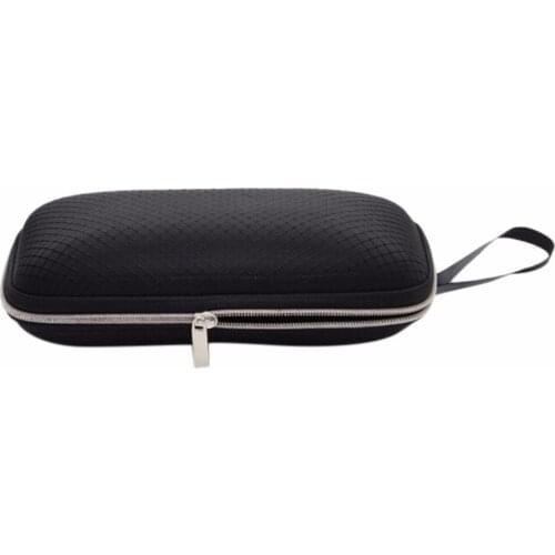 1Pcs Black Color Portable Eyewear Accessories Rectangle Grid Zipper Glasses Case Hard Eyewear Box for Sunglasses Eyeglasses